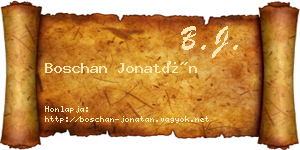 Boschan Jonatán névjegykártya